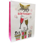 Пакет подарочный бумажный HP 31*42*12см HP-736L-4 Happy Birthday