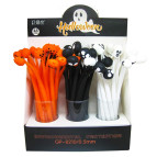 Ручка гелевая с насадкой Halloween ассорти, синяя №8210