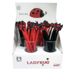 Ручка гелевая с насадкой Божья коровка ассорти, синяя №19034