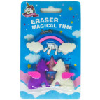 Ластик-резинка 3D Eraser набор 3шт Единороги с радугой микс SR-173
