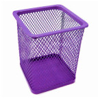 Стакан для ручек Металл Сетка Фиолетовый 70*70*95мм 804С
