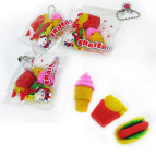 Ластик-резинка 3D Eraser набор 3шт Фастфуд микс №7772