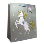 Пакет подарочный бумажный 26*32*12см Единорог 8273-M