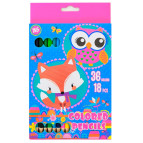 Карандаши цветные 18шт/36цв. Yes Charming animals двухцветные 290486