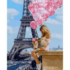 Картина раскраска по  номерам на холсте 40*50см Babylon VP1236 Над Парижем