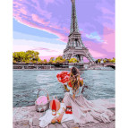 Картина раскраска по  номерам на холсте 40*50см Babylon VP1237 Свидание в Париже
