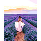 Картина раскраска по  номерам на холсте 40*50см Babylon VP1239 В лавандовом поле