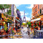 Картина раскраска по  номерам на холсте 40*50см Babylon VP1243 Цветущий Париж