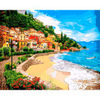 Картина раскраска по  номерам на холсте 40*50см Babylon VP1246 Город у моря