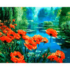 Картина раскраска по  номерам на холсте 40*50см Babylon VP1251 Маки