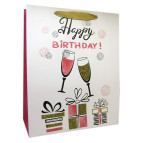 Пакет подарочный бумажный HP 26*32*12см HP-736M-4 Happy Birthday