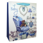 Пакет подарочный бумажный HP 26*32*12см HP-641M-2 Baby Boy