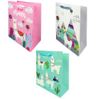 Пакет подарочный бумажный 18*23*10см Ламы 8295-S