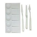 Палитра пластик прямоугольная с тремя мастихинами TS-048-3