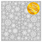 Ацетатный лист 30,5*30,5cм Фабрика Декору с фольгированием White Snowflakes FDFMA-1-033