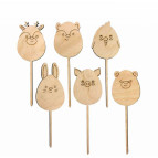 Заготовка для декорирования Rosa Talent (фанера) набор 6шт топер Пасхальные зверята-1 h-12см 2806070