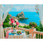 Картина раскраска по  номерам на холсте - 40*50см Никитошка GX29309 Живописный залив