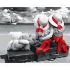 Картина раскраска по  номерам на холсте - 40*50см Никитошка GX29393 Подружки навсегда