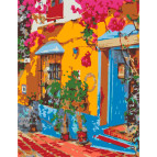Картина раскраска по  номерам на холсте - 35*45см Rosa Premium N00013171 Ресторан Испании