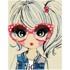 Картина раскраска по  номерам на холсте - 35*45см Rosa Premium N00013267 Cute GIRL