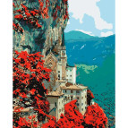 Картина раскраска по  номерам на холсте  - 40*50см Идейка КН2258 монастырь Madonna della Corona