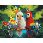 Алмазная живопись мозаика  по номерам на холсте 30*40см Никитошка EJ1009 Папуги
