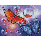 Алмазная живопись мозаика  по номерам на холсте 30*40см Никитошка EJ1008 Яркие бабочки