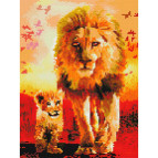 Алмазная живопись мозаика по номерам на холсте 30*40см Никитошка EJ284 Львы