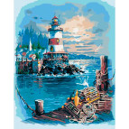 Картина раскраска по номерам на холсте - 40*50см Идейка КН2724 Тихая гавань 2