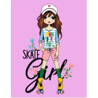 Картина раскраска по  номерам на холсте - 35*45см Rosa Premium N00013263 Skate Girl