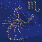 Картина раскраска по  номерам на холсте  - 50*50см Идейка КН9501 Звёздный знак Скорпион
