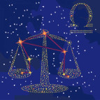 Картина раскраска по  номерам на холсте  - 50*50см Идейка КН9503 Звёздный знак Весы