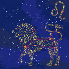 Картина раскраска по  номерам на холсте  - 50*50см Идейка КН9504 Звёздный знак Лев