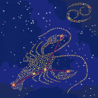 Картина раскраска по  номерам на холсте  - 50*50см Идейка КН9505 Звёздный знак Рак
