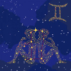 Картина раскраска по  номерам на холсте  - 50*50см Идейка КН9506 Звёздный знак Близнецы