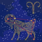 Картина раскраска по  номерам на холсте  - 50*50см Идейка КН9508 Звёздный знак Овен