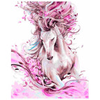 Картина раскраска по  номерам на холсте - 35*45см Rosa Premium N00013449 Вeautiful Нorse