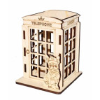 Заготовка для декорирования Идейка (ДВП) подставка под ручки Лондонская будка с бульдогом 8,5*9*11,5см 3-050/1