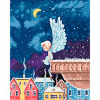 Картина раскраска по  номерам на холсте  - 40*50см Идейка КН2332 Дети. Ангелочек