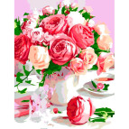 Картина раскраска по  номерам на холсте - 35*45см Rosa Premium N00013435 Пахучий букет
