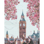 Картина раскраска по  номерам на холсте - 35*45см Rosa Premium N00013437 Цветущий Биг-Бен, Лондон