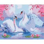 Картина раскраска по  номерам на холсте  - 40*50см Идейка КН2478 Лебединая песня