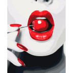 Картина раскраска по  номерам на холсте  - 40*50см Идейка КН2671 Сладкая вишенка