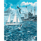 Картина раскраска по номерам на холсте - 40*50см Идейка КН2743 Прогулка по Босфору