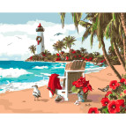 Картина раскраска по номерам на холсте - 40*50см Идейка КН2825 Испанская бухта