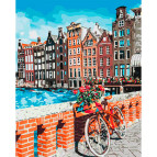 Картина раскраска по  номерам на холсте - 40*50см Идейка КН3554 Каникулы в Амстердаме