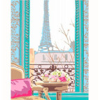 Картина раскраска по  номерам на холсте - 35*45см Rosa Premium N0001350 Завтрак в Париже