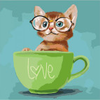 Картина раскраска по  номерам на холсте  - 40*40см Идейка КН4057 Lovely kitten