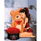 Картина раскраска по  номерам на холсте  - 40*50см Идейка КН4606 One million roses