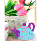 Картина раскраска по  номерам на холсте - 35*45см Rosa Premium N00013434 Нежные тюльпаны